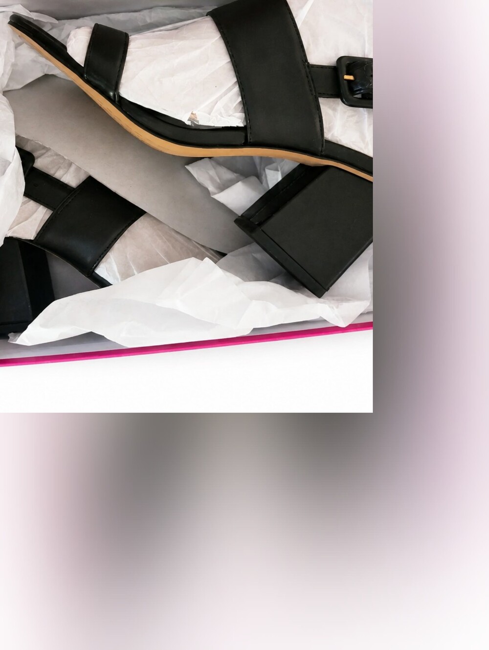 NIB Vince Camuto Muranti Black Leather Block Heel Sandals Size 8 - Picture 5 of 7